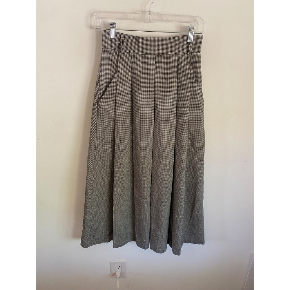 Vintage‎ Easy Pieces Houndstooth Skirt Black Tan Size 7